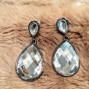 Large Crystal Drop Earrings